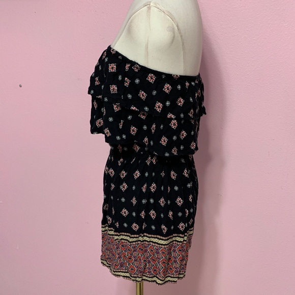 Hollister Black Strapless Patterned Romper XS - Picture 5 of 10